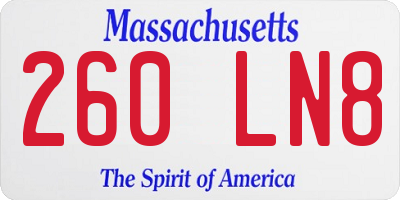 MA license plate 260LN8