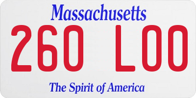 MA license plate 260LO0