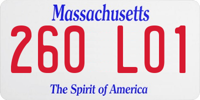 MA license plate 260LO1