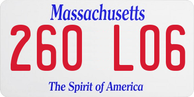 MA license plate 260LO6