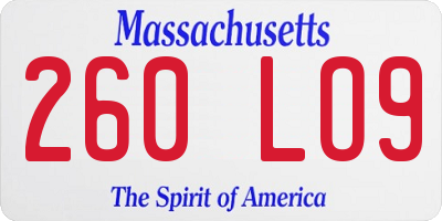 MA license plate 260LO9