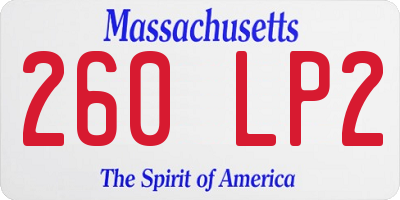 MA license plate 260LP2