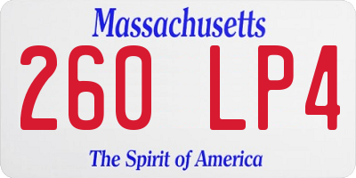 MA license plate 260LP4
