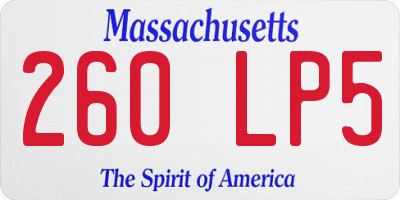 MA license plate 260LP5