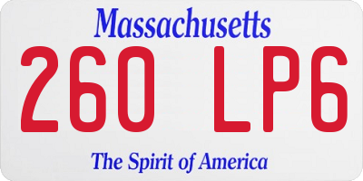 MA license plate 260LP6