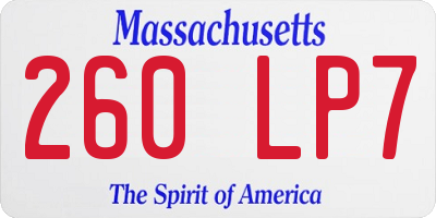 MA license plate 260LP7