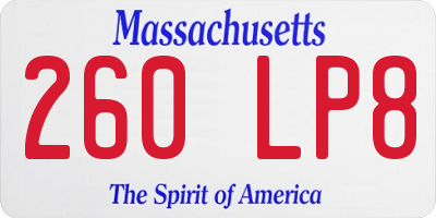 MA license plate 260LP8