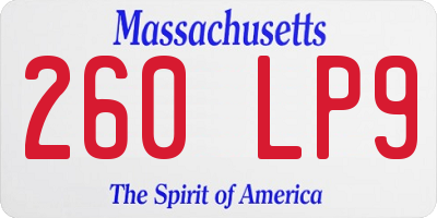 MA license plate 260LP9