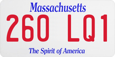 MA license plate 260LQ1