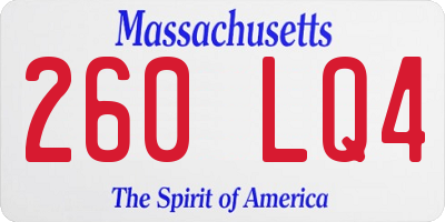MA license plate 260LQ4