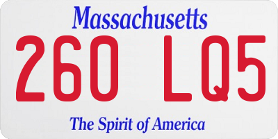 MA license plate 260LQ5