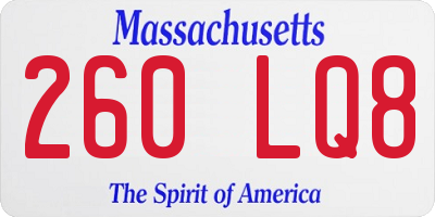 MA license plate 260LQ8