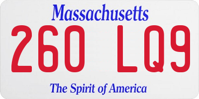 MA license plate 260LQ9