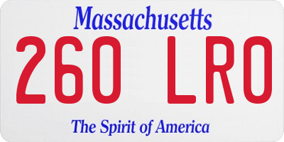 MA license plate 260LR0