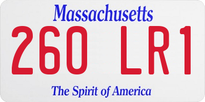 MA license plate 260LR1