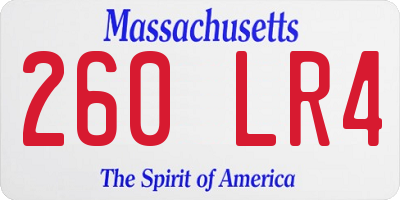 MA license plate 260LR4