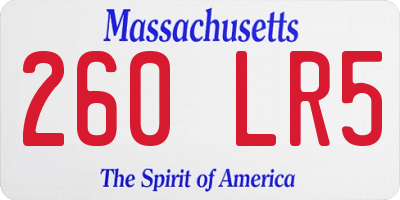 MA license plate 260LR5