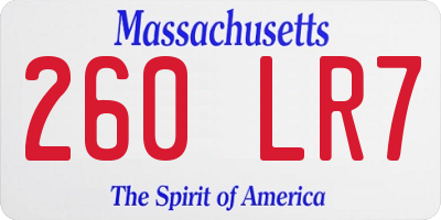 MA license plate 260LR7