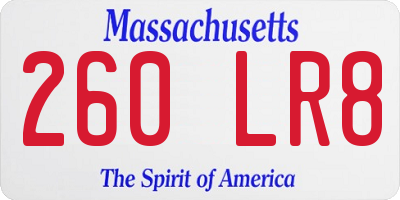 MA license plate 260LR8