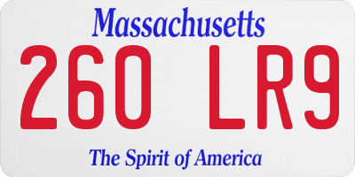 MA license plate 260LR9
