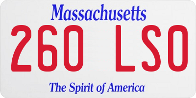 MA license plate 260LS0