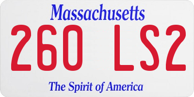 MA license plate 260LS2