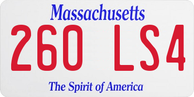 MA license plate 260LS4