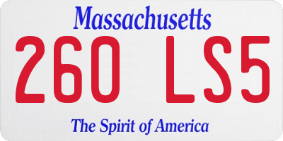 MA license plate 260LS5