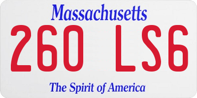 MA license plate 260LS6