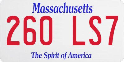 MA license plate 260LS7