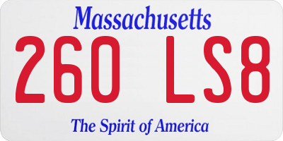 MA license plate 260LS8