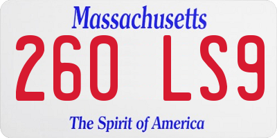 MA license plate 260LS9