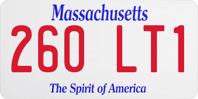 MA license plate 260LT1