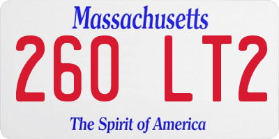 MA license plate 260LT2