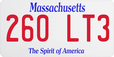 MA license plate 260LT3