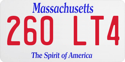 MA license plate 260LT4