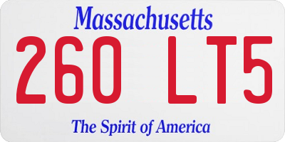 MA license plate 260LT5