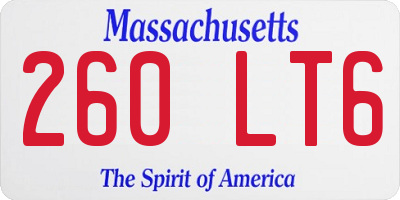 MA license plate 260LT6