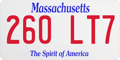 MA license plate 260LT7