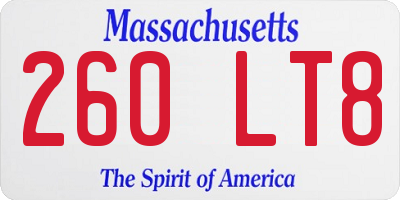MA license plate 260LT8