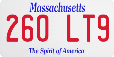 MA license plate 260LT9