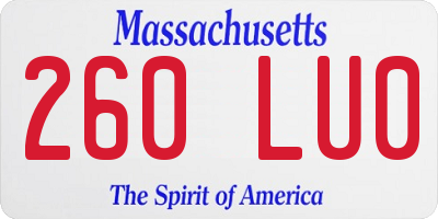 MA license plate 260LU0