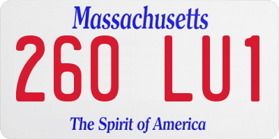 MA license plate 260LU1