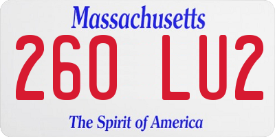 MA license plate 260LU2