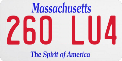 MA license plate 260LU4