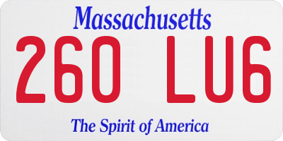 MA license plate 260LU6