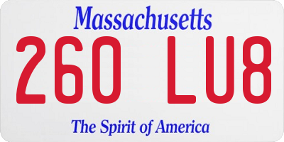 MA license plate 260LU8