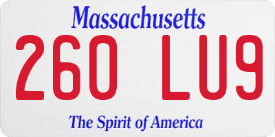 MA license plate 260LU9