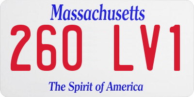 MA license plate 260LV1