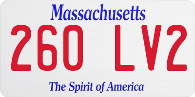 MA license plate 260LV2
